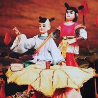 <em>Nezha</em> (哪吒, 1988) by Chengdu Muou Piying Jutuan (Centre for the Preservation of Intangible Cultural Heritage, Chengdu, Sichuan Province, People’s Republic of China), direction: Xiong Zhengkun, design/construction: Liu Ji, puppeteers: Liang Kaitong, Wu Wenhui. Rod puppets, height: 70-100 cm. Photo: Pan Yi