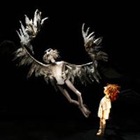 The Very Old Man and the Boy, in <em>A Very Old Man with Enormous Wings</em> (2011) by Little Angel Theatre (London, UK), direction: Mike Shepherd, design/construction: Lyndie Wright. Tabletop puppetry. Photo: Ellie Kurttz