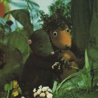 <em>Mo and Hedge</em> (années 1970), une production de la BBC créée par Playboard Puppets. Photo réproduite avec l'aimable autorisation de Ian Allen, Playboard Puppets