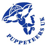 Logo (en bleu) de Puppeteers UK (PUK). Photo: Peter MacDonald