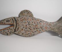 Fish, puppet made of wood for the play Barriga Verde, performed by José Silvent Martínez in Galicia (Spain) from 1910 to 1964. Photo courtesy of Collection: Silvent family. Photo: Julio Balado López
