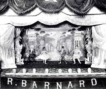 Théâtre ambulant du XIXe siè<em>c</em>le pour la Barnard Marionette Company. Colle<em>c</em>tion : The National Puppetry Ar<em>c</em>hive