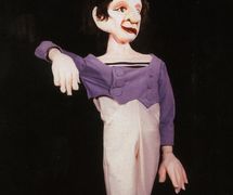 Marcel Marceau as “Bip”, in Top Hats & Tales (1993) by The Puppeteer’s Company (Brighton, England), direction, design, construction: Steve Lee, Peter Franklin, performers: Steve Lee, Peter Franklin. Rod puppet, height: 80 cm. Photo: Steve Lee