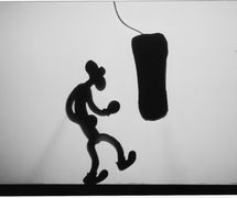 El Boxeador, teatro de sombras de Richard Bradshaw de Living Dodo Puppets (R. Bradshaw y M. Williams, Bowral, NSW, Australia). Foto: Margaret Williams