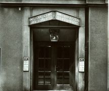 Entrance of Umělecká scéna Říše loutek (Prague, Czechoslovakia) in 1929. Photo courtesy of Archive of Umělecká scéna Říše loutek