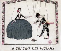 Logotipo de 1910 para el Teatro dei Piccoli diseñado por Bruno Angoletta. Fotografía cortesía de Collezione Maria Signorelli